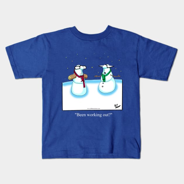 Funny Spectickles Christmas Snowman Cartoon Kids T-Shirt by abbottcartoons